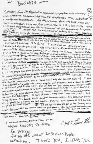 Kurt Cobain’s Suicide Note - Kurt Cobain