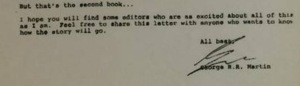 The 1993 Letter - George R. R. Martin (Ft. Game of Thrones)