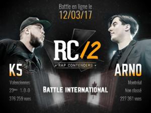 K5 vs Arno - Rap Contenders (Ft. Arnô (QC) & K5)