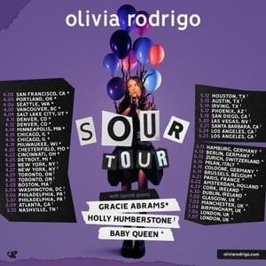 SOUR Tour Dates - Olivia Rodrigo