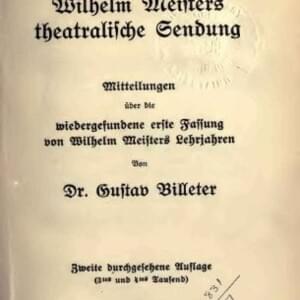 Wilhelm Meisters theatralische Sendung Kapitel VI - Johann Wolfgang von Goethe