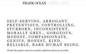 Tumblr post on adjectives - Frank Ocean