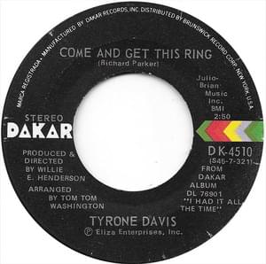 Come And Get This Ring - Tyrone Davis