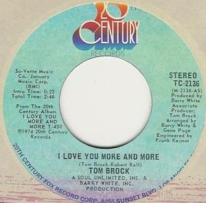 I Love You More And More - Tom Brock