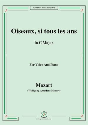 Oiseaux, si tous les ans, K. 307 - Wolfgang Amadeus Mozart