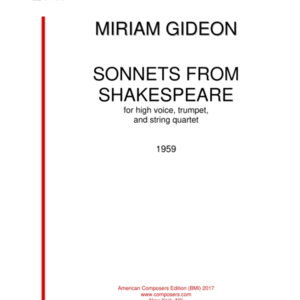 Sonnet CXXIII: No, Time, thou shalt not boast - Miriam Gideon